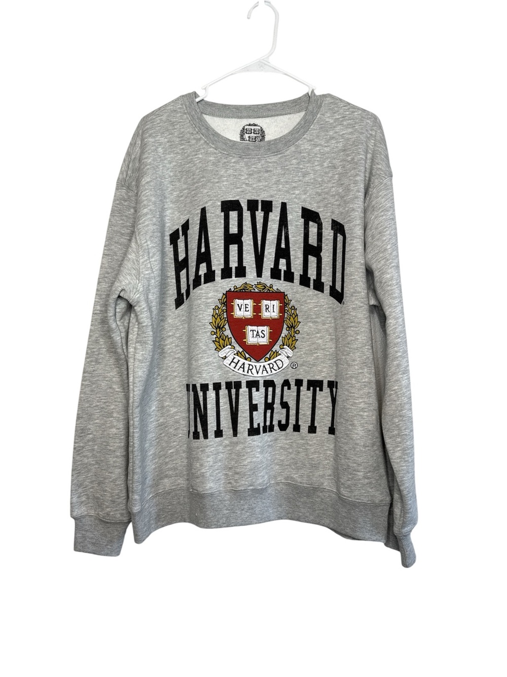 Veritas Harvard University Gray Crewneck Sweatshirt Size Large